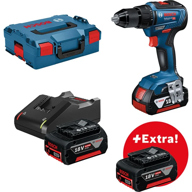 Bosch Professional 18V Akku Bohrschrauber GSR 18V-55 3x Akku 4,0 Ah in L-Boxx – Bild 1