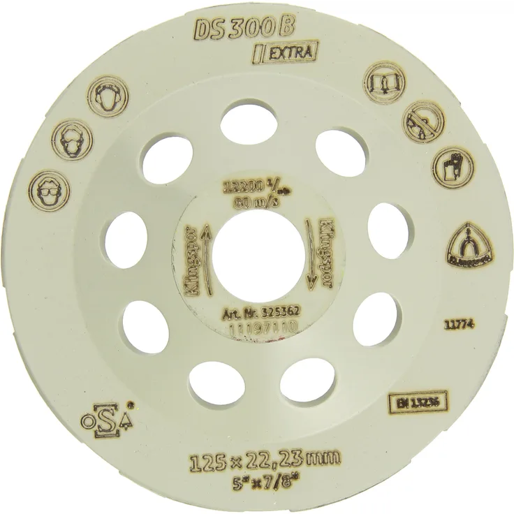 KLINGSPOR Diamantschleifteller DS300B Extra, Durchmesser 125 mm, 325362