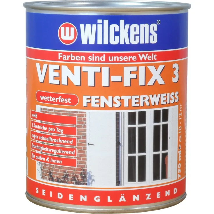 Wilckens - Wilckens 0,75l Venti-Fix 3 Fensterweiss Fensterlack weiss wetterfest Türlack - weiß