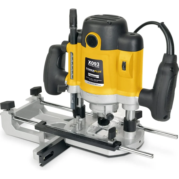 Powerplus POWX093 Elektro-Oberfräse 1500 W 6000-26000 RPM Schwarz, Gelb - Elektro-Oberfräsen (230-240 V, 50 Hz, AC) – Bild 1