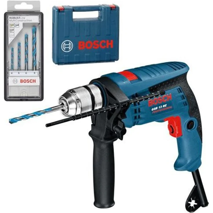 Bosch Professional Schlagbohrmaschine GSB 13 RE (600 Watt, inkl. Tiefenanschlag 210 mm, Schnellspannbohrfutter 13 mm, im Karton) – Bild 2
