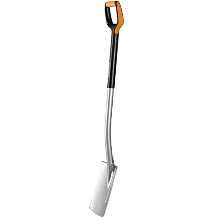 Fiskars Gärtnerspaten für weiche, steinarme Böden, Rund, Länge 120 cm, Qualitätsstahl-Blatt-Glasfaserverstärkter Kunststoff-Stiel, Schwarz-Orange, Xact, L, 1003681 – Bild 1