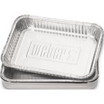 Weber 6415 Alu-Tropfschalen, 15x22cm, 10 Stück, Einwegschalen, Fettauffangschale