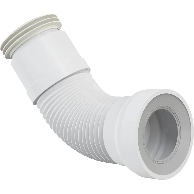 AlcaPlast A970 WC Flex Anschluß Stutzen für Rosette Universal | 280-550mm weiß ø80-110-ø100-120mm