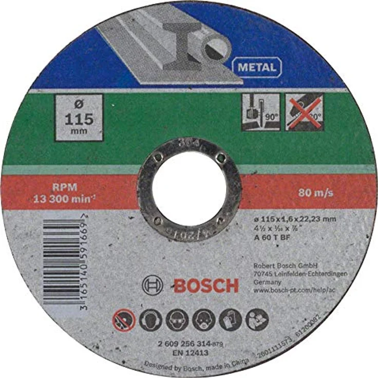 Bosch 2609256314 DIY Trennscheibe Metall 115 mm ø x 1,6 mm gerade – Bild 1