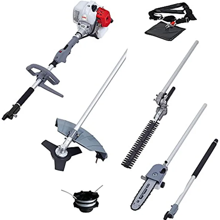 IKRA Benzin Multitool Gartenpflege Set IBKH 4in1 inkl. Verlängerung Rasentrimmer Freischneider Hecke