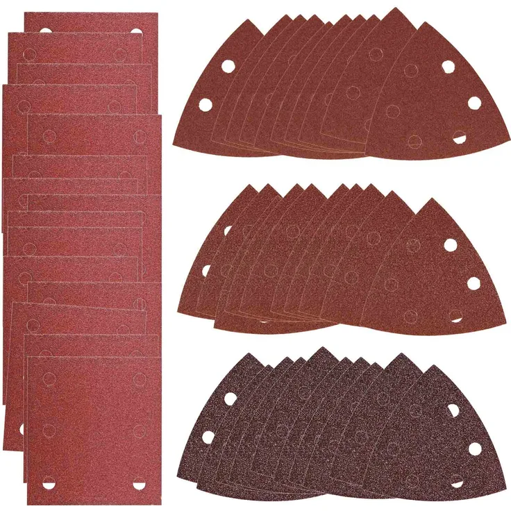 HiKOKI Haft-Schleifpapier Set für Schwingschleifer SV12SH 45-teilig, Schleifpapier, Schleifblätter, Klettscheiben, Dreieckschleifer