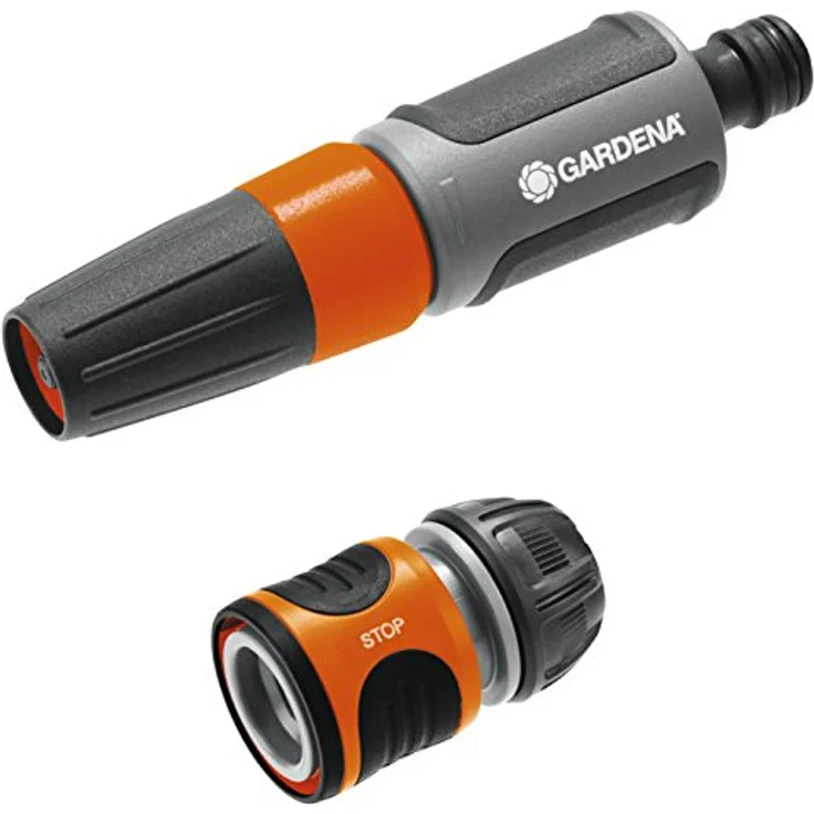 GARDENA Spritz-Satz für 13 mm (1-2 Zoll)- und 15 mm (5-8 Zoll)-Schläuche: Reinigungsspritzen-Set mit Aquastop für einen schnellen Anschlusswechsel (18288-20) – Bild 1