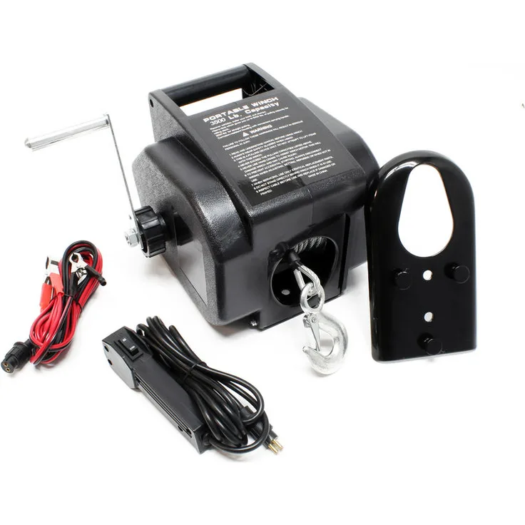 Wiltec - Elektrische Seilwinde 12V Motorwinde Seilhebezug 10,2m Stahlseil Zugkraft bis 4990kg