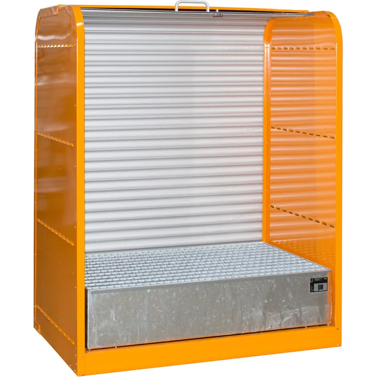 Bauer Gefahrstoff-Rollladenschrank RSG-1, max. 2x 200-l-Fässer, Gelborange