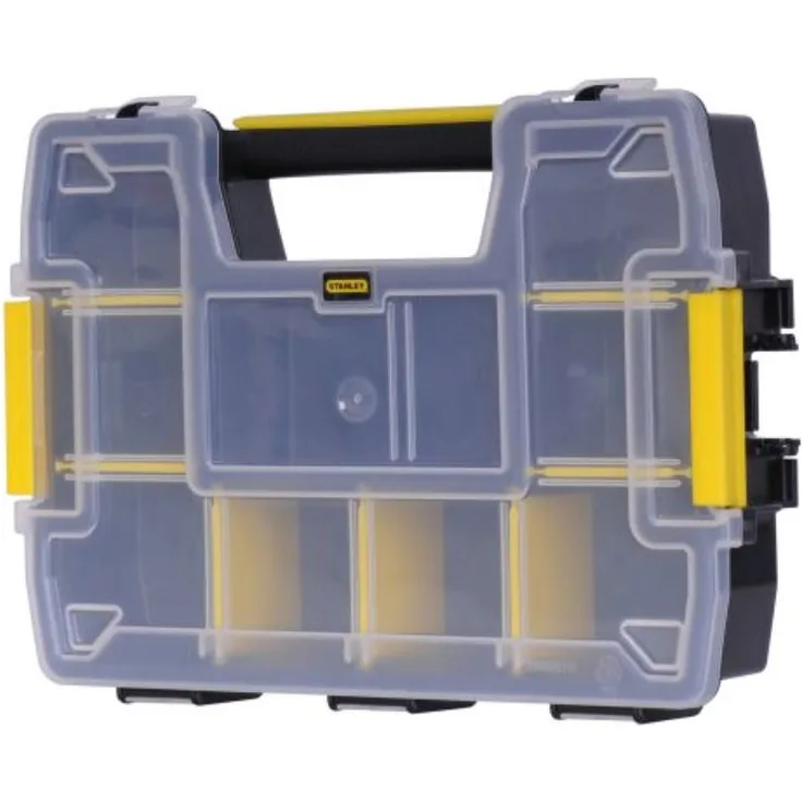 Stanley FatMax Werkzeug-Organizer Sortmaster - Aufbewahrungsbox (29x21x6.3cm, stapelbar mit Verriegelung, entnehmbare Einsätze, Aufbewahrung von Werkzeugen-Kleinteilen) STST1-70720