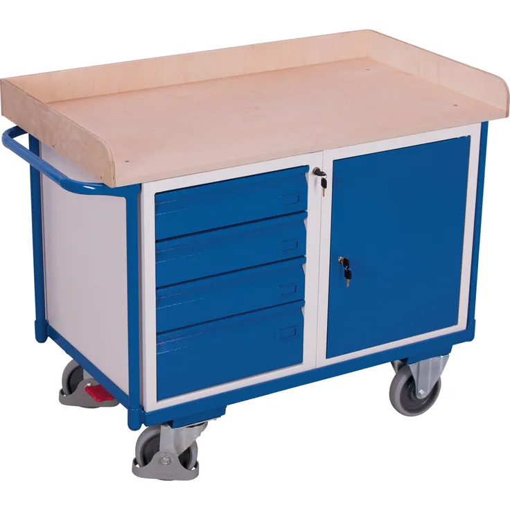 VARIOfit Werkstattwagen mit 4 Schubladen, Schrank und Ladefläche 1125x630mm