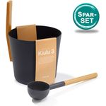 SET> Sauna Kübel 3 + Kelle, schwarz - Kolo