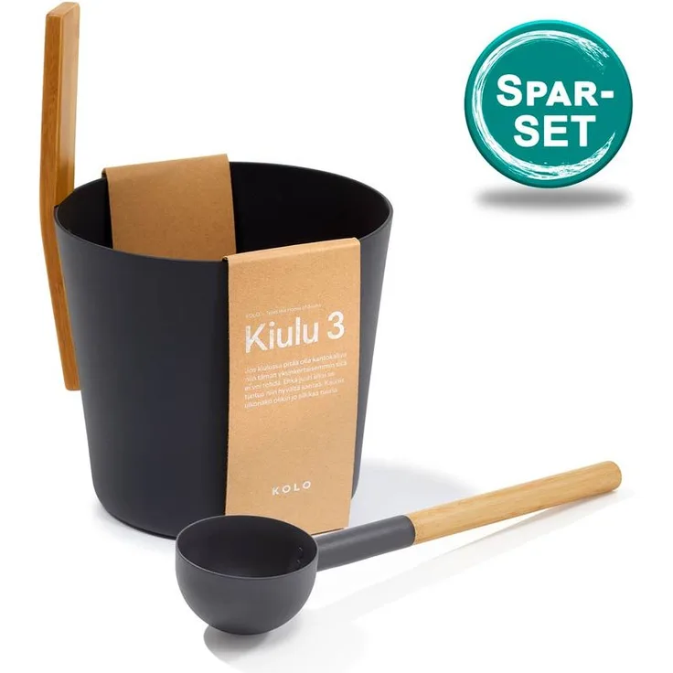 SET> Sauna Kübel 3 + Kelle, schwarz - Kolo
