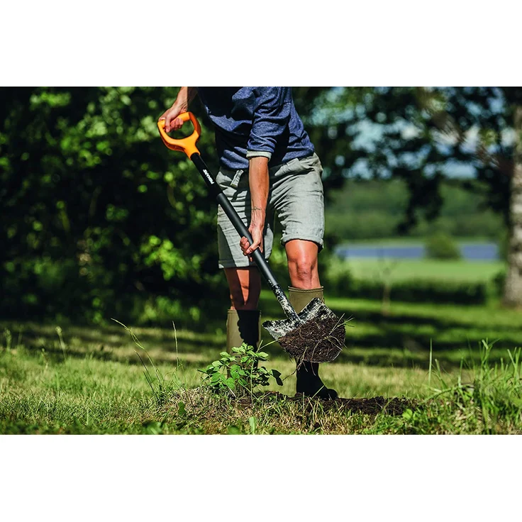 Fiskars Gärtnerspaten für harte, steinige Böden, Spitz, Länge 117 cm, Hochwertiges Stahl-Blatt-Kunststoff-Stiel, Schwarz-Orange, Solid, 1003455 – Bild 4