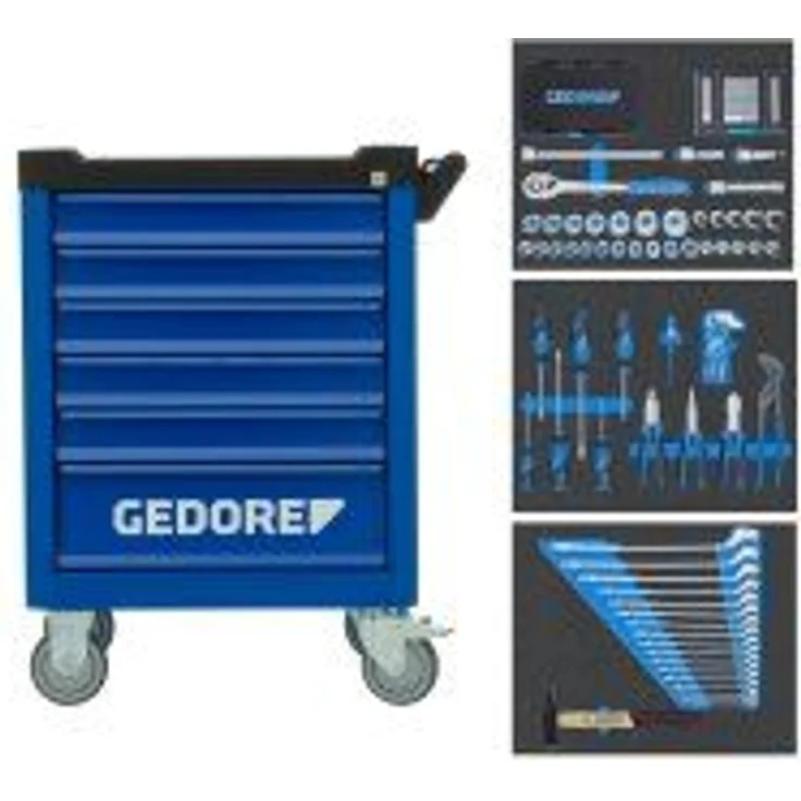 Gedore Werkzeugwagen workster mit Werkzeugsortiment 172-teilig - WSL-M-TS-172