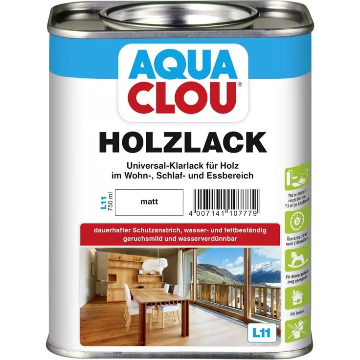Aqua Clou Holzlack L11 750 ml, matt
