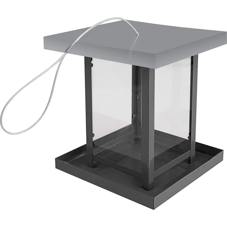 Windhager Vogelfuttersilo View, Vogelfuttersilo, Vogelhaus, Futterspender für Vögel, modernes Vogelhäuschen, inklusive Befestigungsseil aus Stahl, 07015