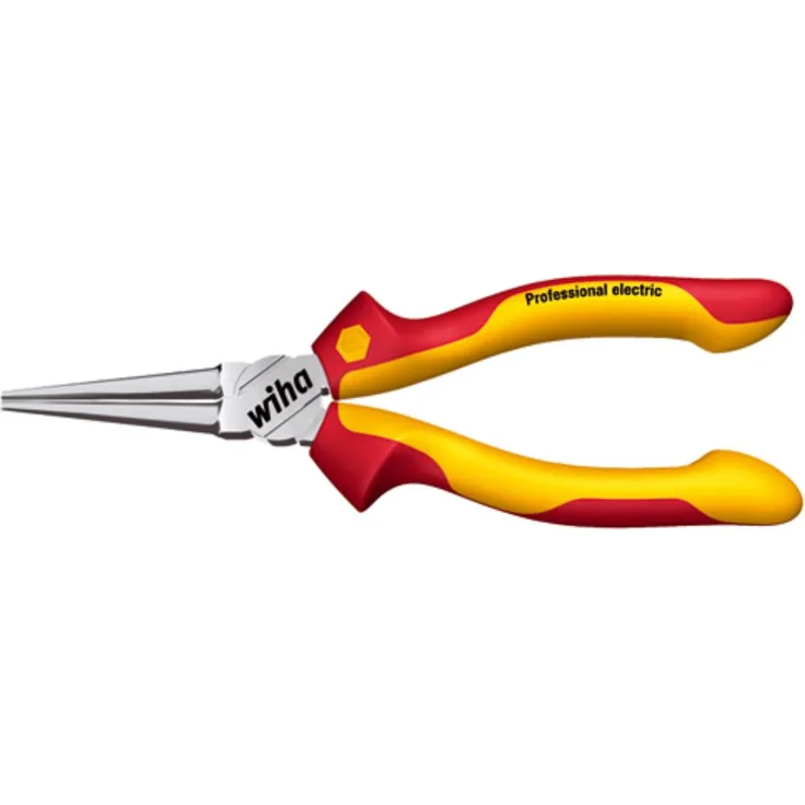 Wiha Langbeck-Rundzange Professional electric (26735) 160 mm Zange für Elektriker, VDE geprüft, stückgeprüft, stabil und robust