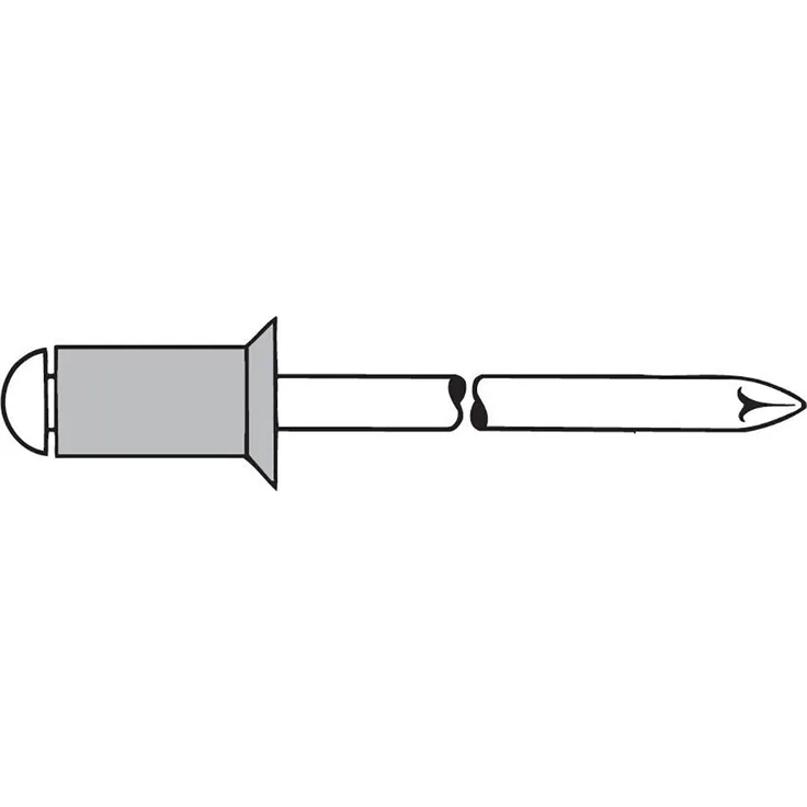 Gesipa Blindniete Alu-Stahl Senkkopf 4 x 10 mm, 500 Stück, (1454082) Blindniettechnik, Grau