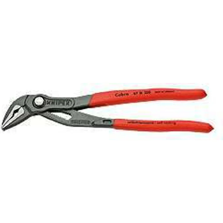 KNIPEX 87 51 250 Cobra ES Wasserpumpenzange extra-schlank grau atramentiert mit rutschhemmendem Kunststoff überzogen 250 mm