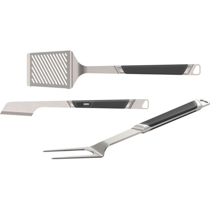 Everdure Grillbesteckset Grillwerkzeug, Edelstahl, 3 Stück, schwarz, HBPREMKITL3