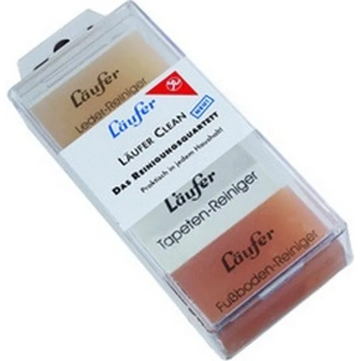 Läufer 69463 Clean Reinigungsradierer, Schmutzradierer für Tapete, Laminat, Parket, Leder und Metall, Set enthält 4 Haushaltsradierer