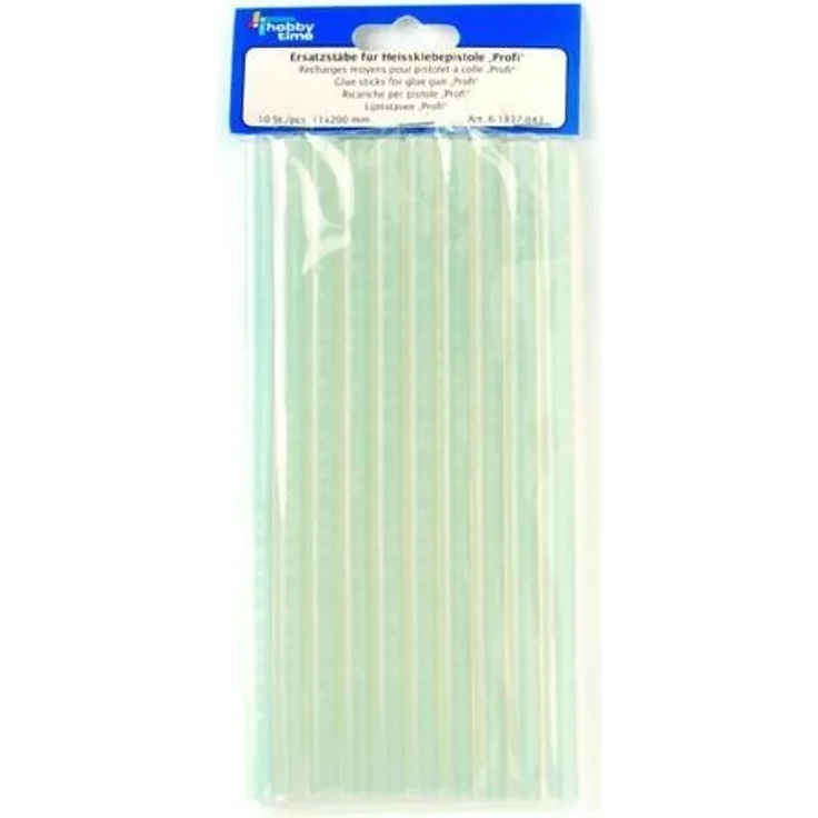 Glorex 6 1837 043 - Ersatzstäbe für Heißklebepistole Profi, 10 Stück, 11,5 x 200 mm