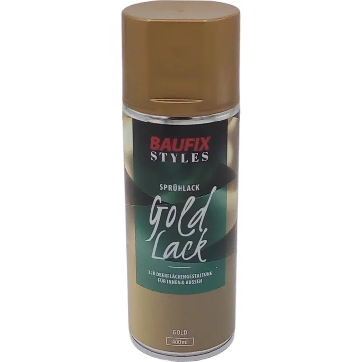 Baufix Gold Silber Lackspray 400ml Farbspray Sprühdose Lack Buntlack Sprühfarbe gold