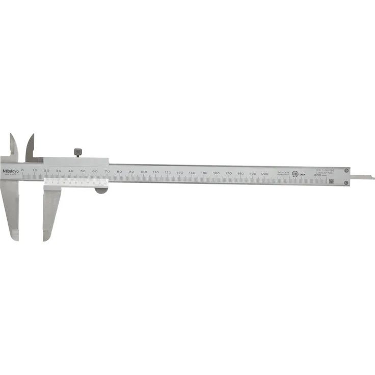 Mitutoyo 530-123 Standard-Nonius Messschieber, 0-200 mm