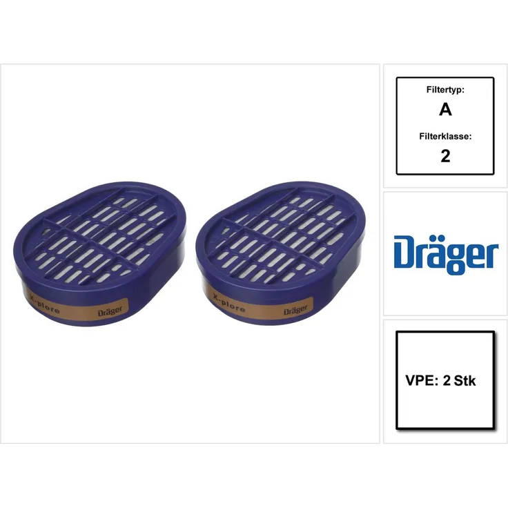 Dräger X-plore A2 Gasfilter 2 Stück Bajonettfilter für X-plore 3300 3500 5500 6738873