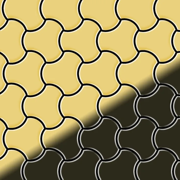 Mosaik Fliese massiv Metall Messing gewalzt in gold 1,6mm stark ALLOY Ubiquity-BM Designed by Karim Rashid 0,75 m2