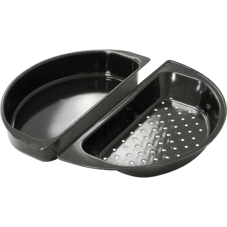 Outdoorchef Grillschale Halbmond Kochset? ? 2 Kugelgrill Grill Pfannen halbmondförmig ? Grillschalen für Kohlgrill und Gasgrill