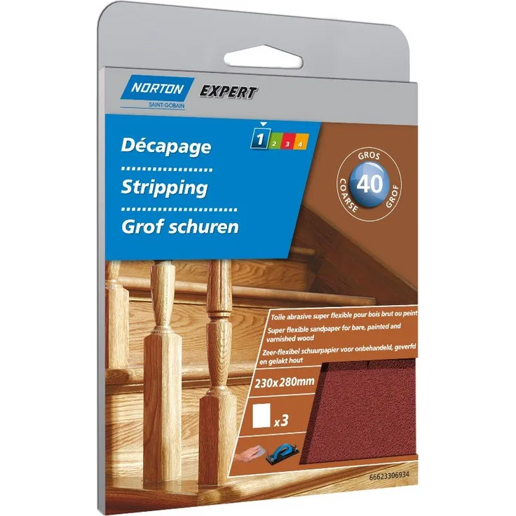 Flexibel Und Norton Schleifpapier Körnung 40-230 x 280 mm-3 Stück