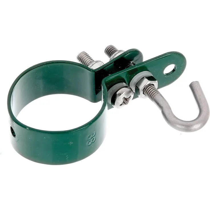 GAH-Alberts 655617 Schelle für Geflechtspannstäbe, verzinkt, grün kunststoffbeschichtet, Ø42mm