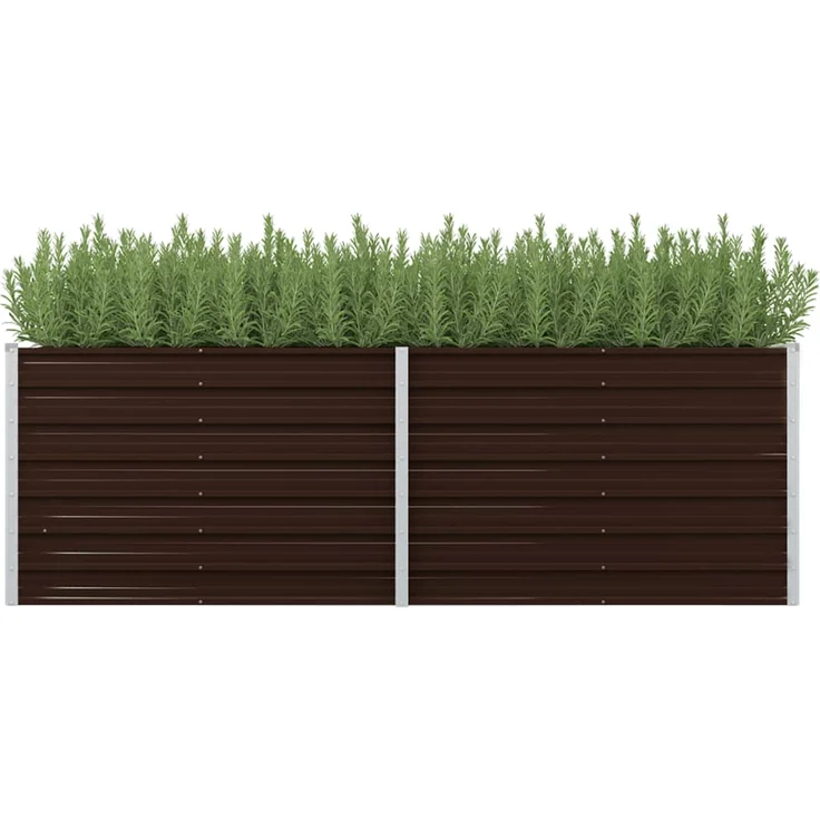 vidaXL Garten-Hochbeet Braun Rechteckig 240 x 80 x 77 cm Verzinkter Stahl – Bild 2