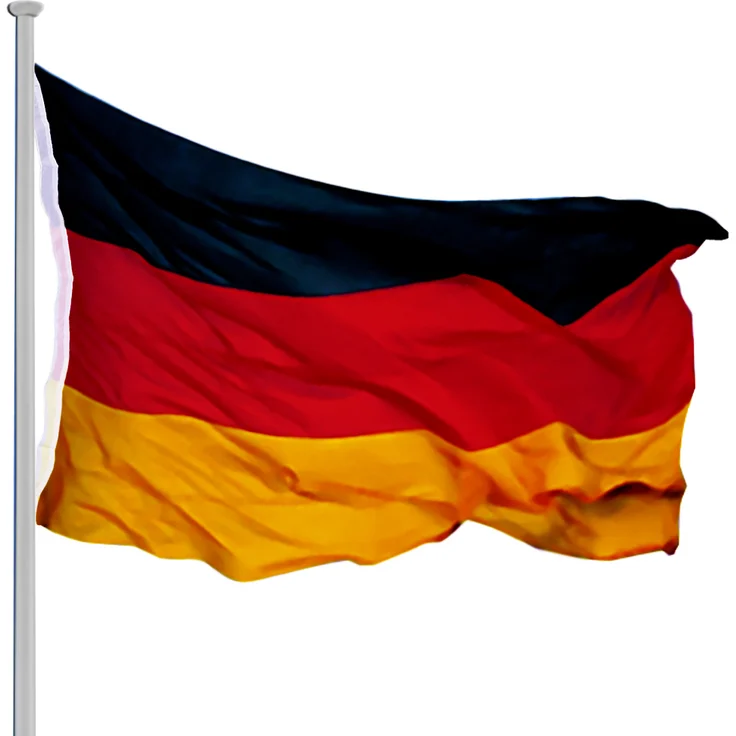 Aluminium Fahnenmast Flaggenmast 6,50 Meter inkl. Deutschland Flagge