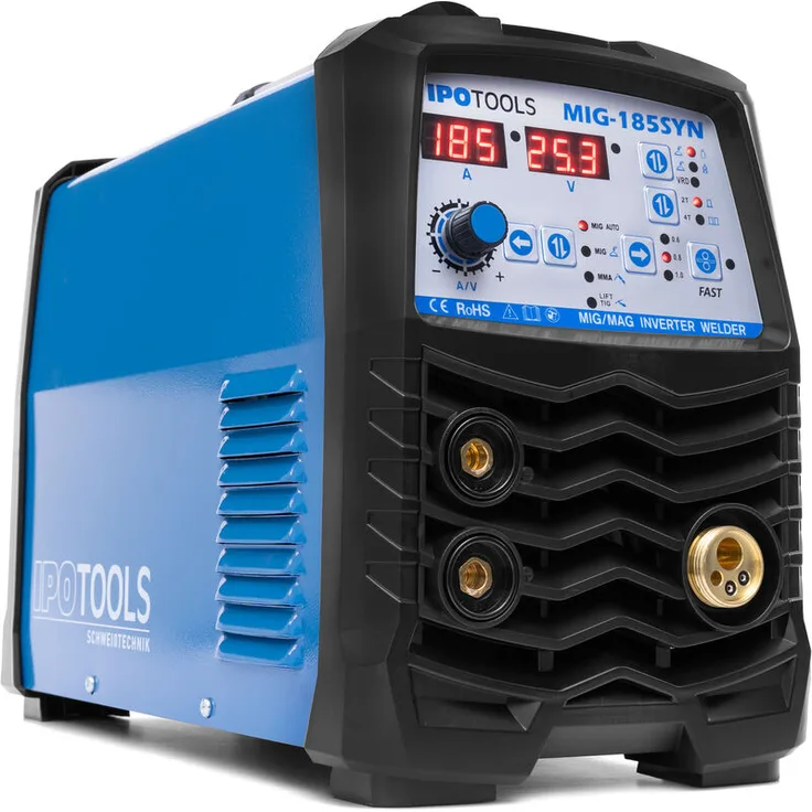IPOTOOLS 185SYN Synergic MIG MAG Schweißgerät Schutzgas Inverter IGBT E Hand Fülldraht