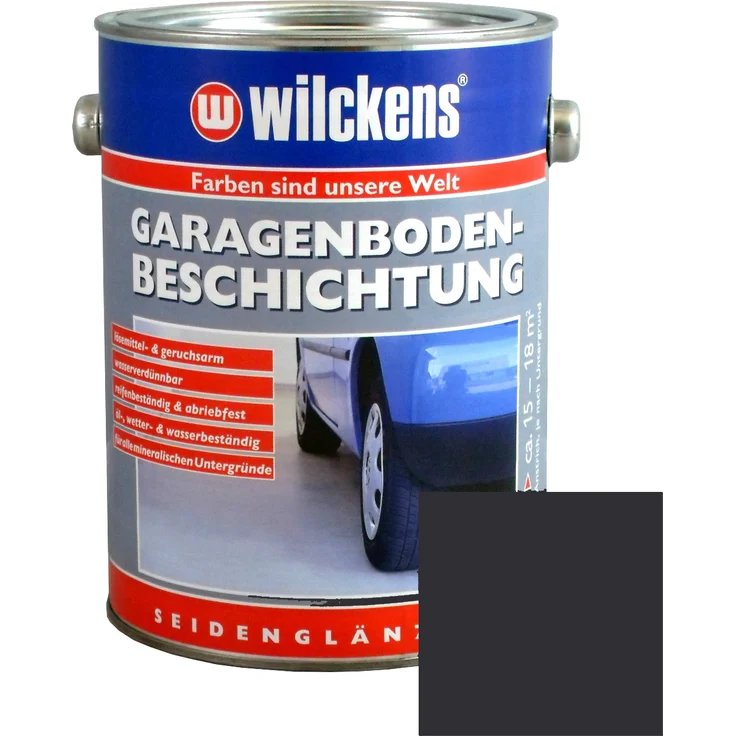 Wilckens - Garagen Bodenbeschichtung 2,5L Beton Boden Estrich Garage Farbe Beschichtung Anthrazit - grau – Bild 1