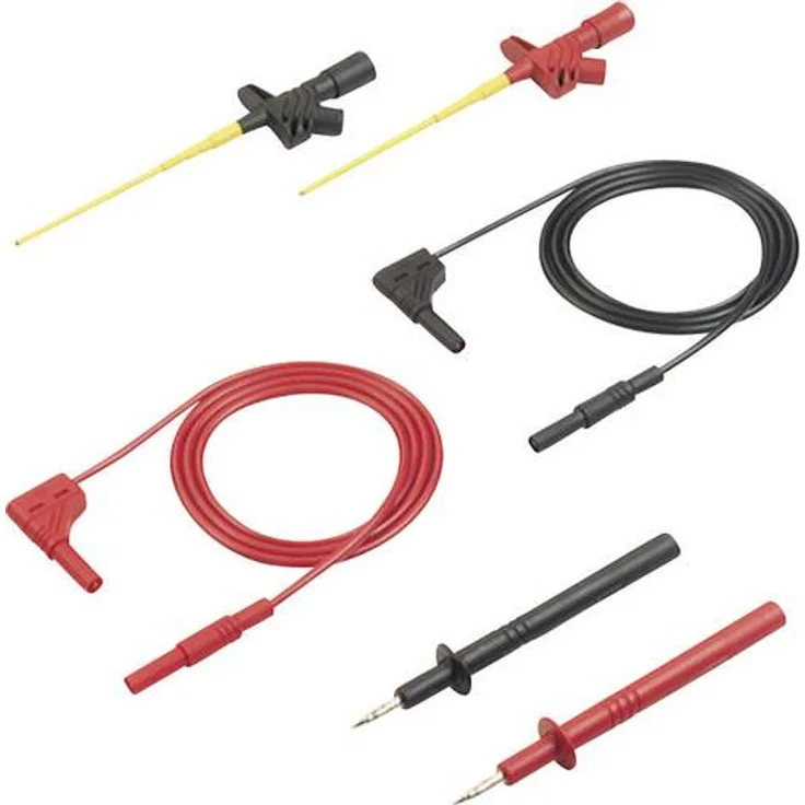 SKS Hirschmann MMS 2030 Sicherheits-Messleitungs-Set (Lamellenstecker 4mm - Lamellenstecker 4 mm) 1.00m Schwarz, Rot