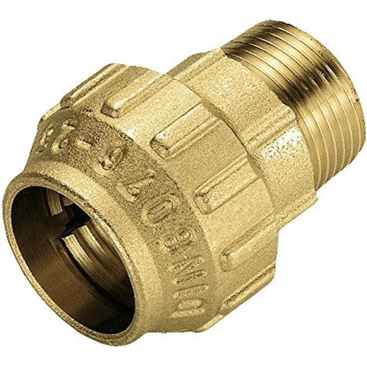 Cornat Bewässerungsrohre Messing Verschraubung für PE HD-Rohr, A 32 mm, B 1 Zoll Außengewinde, Mehrfarbig Bewässerungszubehör