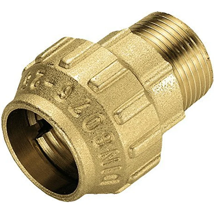 Cornat Bewässerungsrohre Messing Verschraubung für PE HD-Rohr, A 32 mm, B 1 Zoll Außengewinde, Mehrfarbig Bewässerungszubehör