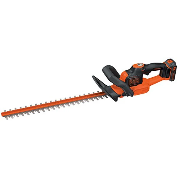 Black+Decker Akku-Heckenschere (18 V 4,0Ah, Antiblockierfunktion, 50 cm Schwertlänge, 18 mm Schnittstärke, für mittlere Hecken) GTC18504PC