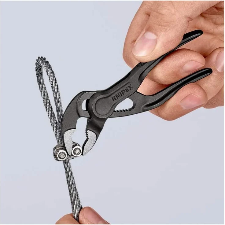 KNIPEX 87 00 100 Cobra XS Rohr- und Wasserpumpenzange aufgeprägte, raue Oberfläche grau atramentiert 100 mm – Bild 2