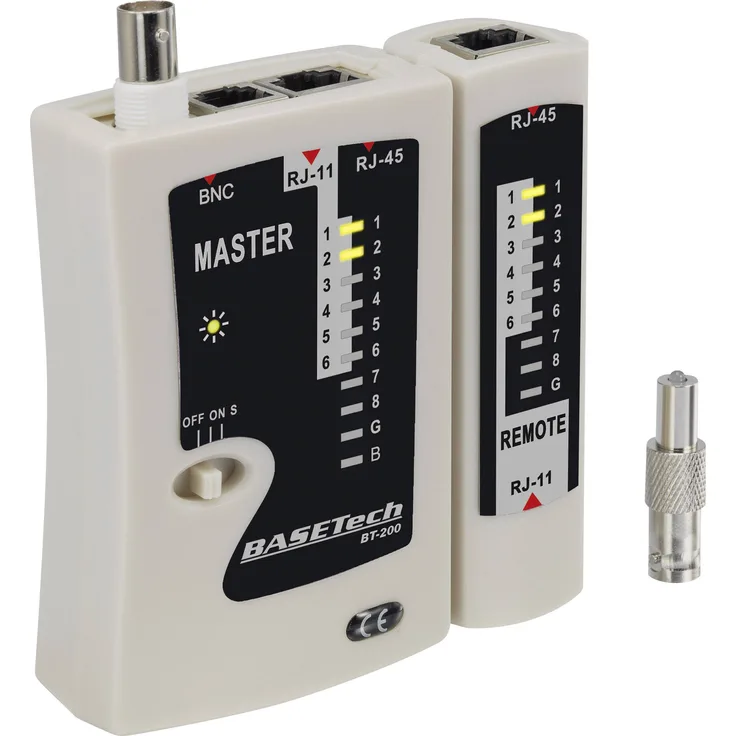 Basetech Kabeltester BT-200 Geeignet für RJ-45, RJ-11, BNC