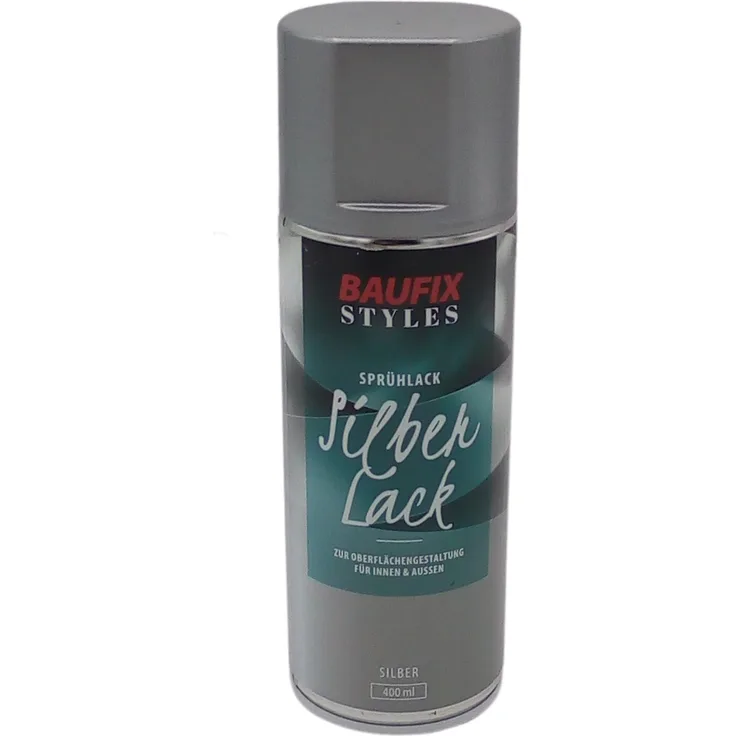 Baufix Gold Silber Lackspray 400ml Farbspray Sprühdose Lack Buntlack Sprühfarbe silber