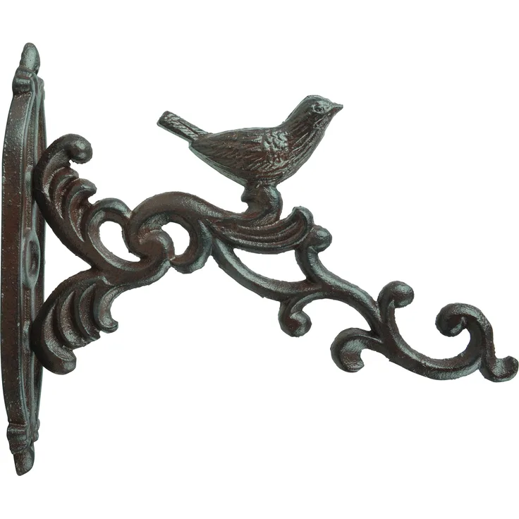 Esschert Design Hanging Basket Haken Vogel, aus dem Material Gusseisen, 4,7 x 21,6 x 19,1 cm