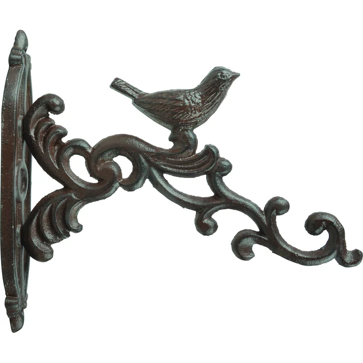 Esschert Design Hanging Basket Haken Vogel, aus dem Material Gusseisen, 4,7 x 21,6 x 19,1 cm
