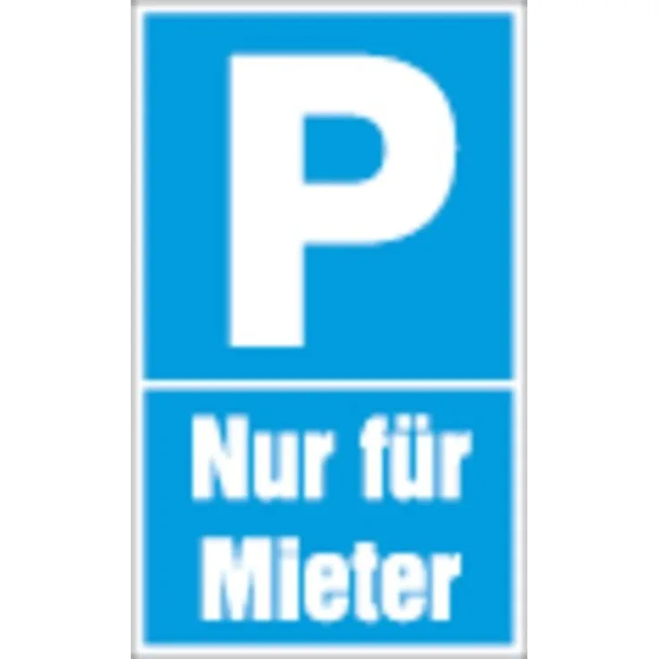 Hinweisschild ''Parkplatz - Nur für Mieter'' , 150x250 mm , blau-weiß , 1 Stück