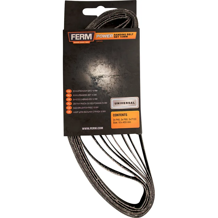 Schleifbandsatz 10mm 8-Tlg. K40. K80. K120 für EFM1001